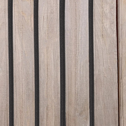 Pro Level Black Foam Backer Rod For Rock Solid Gap Sealing And Expansion Joint Filler With Heavy Duty Closed Cell Structure visible between wooden slats.