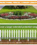 No Dig Garden Fence Barrier Set, 30 Panels Spanning 42.5 Feet, 13 Inch High Rustproof Metal Border around flower bed