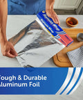 Everyday Strength Aluminum Foil Roll 75 Feet Long By 12 Inches Wide 75 Square Feet Heavy Duty Kitchen Wrap on counter