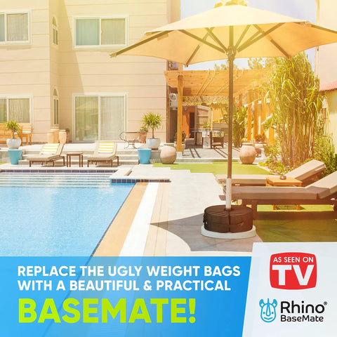 Heavy Duty 18 Inch Round Umbrella Base Weight With Side Slot Opening for offset cantilever patio umbrella by pool