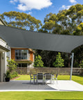 12x16Ft Rectangle Sun Shade Sail Canopy For Patio Backyard Garden Outdoor UV Block Shade Dark Grey over patio area