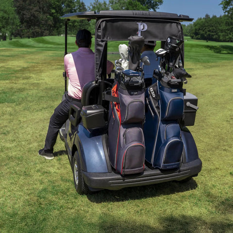 Ultimate Organizer Golf Cart Bag With Patent Pending 14 Way Top, Full Length Club Tubes, Oversized Putter Well, And 7 Pockets in golf cart