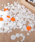Assorted 200Pcs White Plastic Gears Module 0.5 for DC Motors RC Cars DIY Models Robots