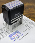 Workhorse Large Self Inking Rubber Date Office Stamp With Stamped Received Legend And Swap Ready Blue Red Ink Roller Smooth Rotating Dial For Zero Finger Smudges Built To Last Years on document.