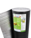 No Sweat Cooling With This 10mm Foam Core Radiant Barrier Roll 48 X 125 Ft R20 Thermal Insulation Shield Heavy Duty Reflective Foil showing rolled insulation with label.