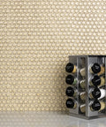 Hudson Penny Round Caffe Porcelain Mosaic Tile 11-7/8 In By 12-5/8 In Mesh Mounted Go-To Floor And Wall Tile with spices