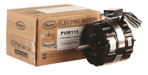 Replacement Power Vent Motor For PR3 And PG3 Vents With Capacitor Easy Install No Fuss DIY Friendly Minimal Tools No Unit Removal Required PSC Motor For Better Efficiency Fits Gable Or Roof Vents Model PVM115 shown with packaging