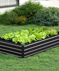 Two Pack Galvanized Raised Garden Beds 108 Inch Long By 36 Inch Wide By 12 Inch High Outdoor Metal Planter Boxes with vegetables growing