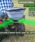 80 Pound ATV UTV Broadcast Spreader With 12 Volt Heavy Duty Motor Adjustable Drop Rate Spreads Salt Seed Fertilizer on ATV