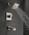 H2Okinetic Showerhead With WaterSense, 1.5 GPM At 80 Psi, Stainless Finish, High Efficiency Spa Spray in bathroom setting