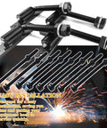 Hella Sturdy Four Pack Five Inch J Bolt Gate Hinges For Wood And Metal Fencing with bolts and installation hardware.