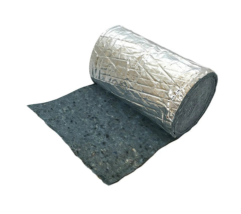Heavy Duty Foil Backed Natural Cotton Duct Wrap For Heating And Cooling Pipes laid out showing insulation material and foil backing.