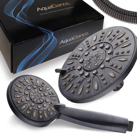 Oil Rubbed Bronze 7 Inch Premium High Pressure 3 Way Rainfall Shower Head Combo With 72 Inch Hose and Matching Handheld