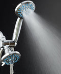 Antimicrobial Anti-Clog High-Pressure Shower Head With 30-Setting Spray Microban Nozzle Protection Guards Against Mold Mildew Bacteria