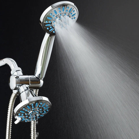 Antimicrobial Anti-Clog High-Pressure Shower Head With 30-Setting Spray Microban Nozzle Protection Guards Against Mold Mildew Bacteria