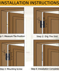 5 Inch by 5 Inch Heavy Duty Door Hinges That Hold Up to 220 Lbs with 20 Screws, Square Corner Design, Rugged Steel Construction for Interior and Exterior Doors, Easy Install, Smooth Operation, Maximum Bearing Strength installation steps diagram