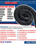 Dryer Drum Felt Seal Replacement WP37001132 For Admiral Amana Crosley Kenmore Magic Chef Maytag And Speed Queen Dryers with model compatibility list.
