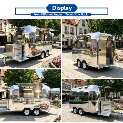 11 Foot Mirror Mobile Food Truck With Street Ready Kitchen Equipment And Catering Trailer For Sale Direct From Manufacturer Zero Middleman Markup - various angles.