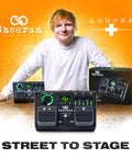 Dual Track Looper Pedal For Guitar Bass Keyboard And Vocals With 128 Loops alongside box packaging.