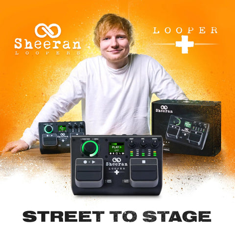 Dual Track Looper Pedal For Guitar Bass Keyboard And Vocals With 128 Loops alongside box packaging.