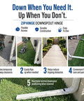Flip Up Downspout Gutter Hinge For No Sweat Lawn Care And Smooth Yard Clearance White Durable Rain Water Drainage Extension Clip showing versatile use and flexible access.