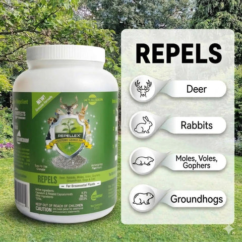 All Animal Repellent Granules Ready To Use For Lawns, Gardens And Yards Keep Deer And Rabbits At Bay with repellent graphics