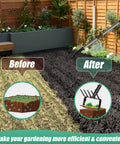 Before and after garden soil image with 82 Inch Adjustable Garden Hoe And Cultivator Rake With Five Tines A 2 In 1 Weeding And Planting Tool