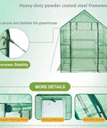 Diagram of Walk-In Greenhouse With 57x61x80 Inch Footprint, 3 Tiers And 10 Shelves, Roll-Up Door And Observation Windows