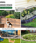 Durable 30ft By 17in No Dig Garden Fence Border With 28 Panels Rustproof Metal Wire Ground Stakes Decorative Flower Bed Edging installed view