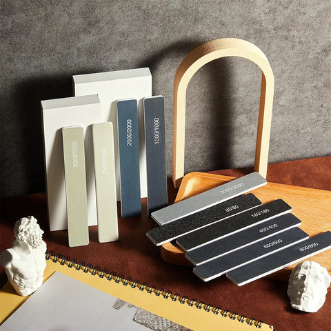 40 Pcs Polishing And Sanding Sticks For Metal Wood Plastic Models Buffing Kit displayed on a table with accessories
