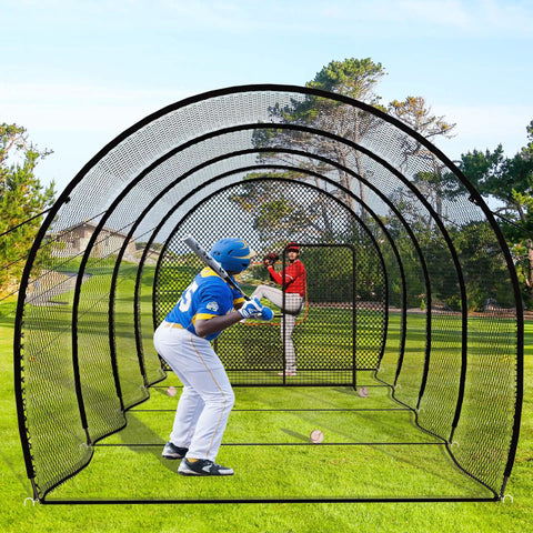 40 Foot Batting Cage For Baseball And Softball With Sock Pocket Freestanding Frame Heavy Duty Net And Portable Backyard Training Gear