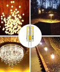 G4 LED Bulbs 10 Pack, BiPin Base 3W 12V AC DC Landscape Light Replacement, Warm White 3000K, T3 Size, in outdoor settings