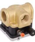 Top Shelf Classic Wash Fountain Air Valve For Commercial Restrooms Boasting Heavy Duty Water Flow Control And Hella Durable Stainless Steel Build For Real Dependable Daily Operation, showing brass and black valve.