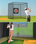 Golf Practice Net Without Frame 10x10x10ft Durable Polyester Netting With 4 Carabiners And 4 Tie Ropes Easy Setup for indoor outdoor use