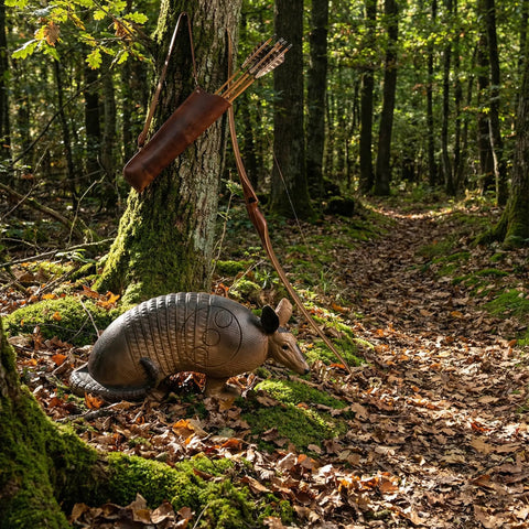 Armadillo 3D Archery Target For Bow Practice Lifesize Realistic Foam Target With Easy Arrow Removal in forest setting