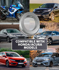 Fifteen Piece Twenty Millimeter Differential Crush Washers Direct Replacement For Honda And Acura Drivetrain Components displayed with compatible vehicles.