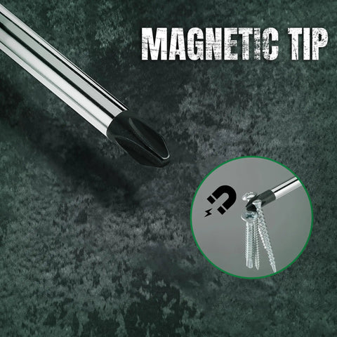 Magnetic Screwdriver Set With Slotted Phillips And Star Bits, Pro Grade S2 Steel Shafts, heat treated magnetic tip holding screws