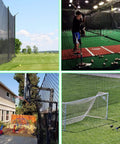 Beefy 10x10ft Heavy Duty Golf Practice Net With High Impact Nylon Netting for backyard and sports fields, multisport use.