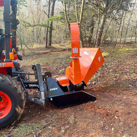 4 Inch PTO Powered 3 Point Wood Chipper Shredder Mulcher Attachment For Tractors Up To 45HP With PTO Shaft Included Model BX42S in forest