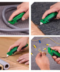 Beefy Retractable Utility Knife With SK2M TAC Tetracarbon Coated Blades And Zinc Alloy Handle For Clean Precise Cuts And Up To 28x Longer Blade Life For Everyday Use in hand cutting hose and fabric