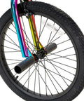 Front wheel of Gemsbok 20 Inch Kids BMX Bike for Boys and Girls Ages 7 to 12, freestyle ride, oil slick finish