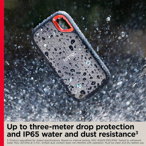 1TB Portable NVMe SSD With USB C, USB 3.2 Gen 2, Blazing 1050MB/s Read, 1000MB/s Write, IP65 Rugged Dust And Water Resistant Exterior