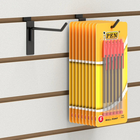 Hella Sturdy Heavy Duty Metal Slatwall Hooks, 96 Pack Rock Solid Retail Display Rack Kit, Quick Sliding Wall Mounts For Accessories And Small Merchandise, KickAss Shop Organization Solution