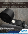 Coiled 4 Inch By 30 Foot Heavy Duty Winch Straps With Flat Hooks Built To Haul Pack Of 10 Black Tie Downs For Flatbed Trucks