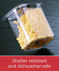 Straight Up 12 Cup Airtight Food Storage Container With Secure Snap Lid For Pantry Organization And Kitchen Cabinets absolutely leak proof with macaroni inside.