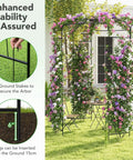 Birdcage Shaped Garden Arch For Climbing Plants And Outdoor Decor, 9.3 By 6.5 Ft Heavy Duty Metal Pergola Trellis in garden