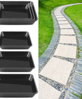 Three Size Square Stepping Stone Molds Set for Concrete, Reusable Plastic Cement Molds in 8, 10.2, and 12.2 Inch Sizes by garden path