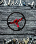 14 Inch PU Steering Wheel For Cars Golf Carts Trucks And Simulator Rigs With Horn Button Universal Aluminum Rim