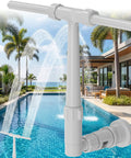 Dual Spray Pool Fountain For Above Ground And In Ground Pools, Waterfall Sprinkler With Adjustable Spray over pool area