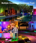 Smart RGB Flood Lights 30W With App Control, 16 Million Colors And Tunable White 2700K-6500K illuminating pool, party, garden.